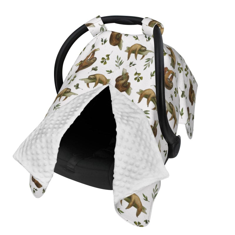 Mcewoel Sloth Baby Car Seat Cover in Winter Summer  Nursing Cover for Mom Sloth Stuff for Baby Boys Girls - Image 2